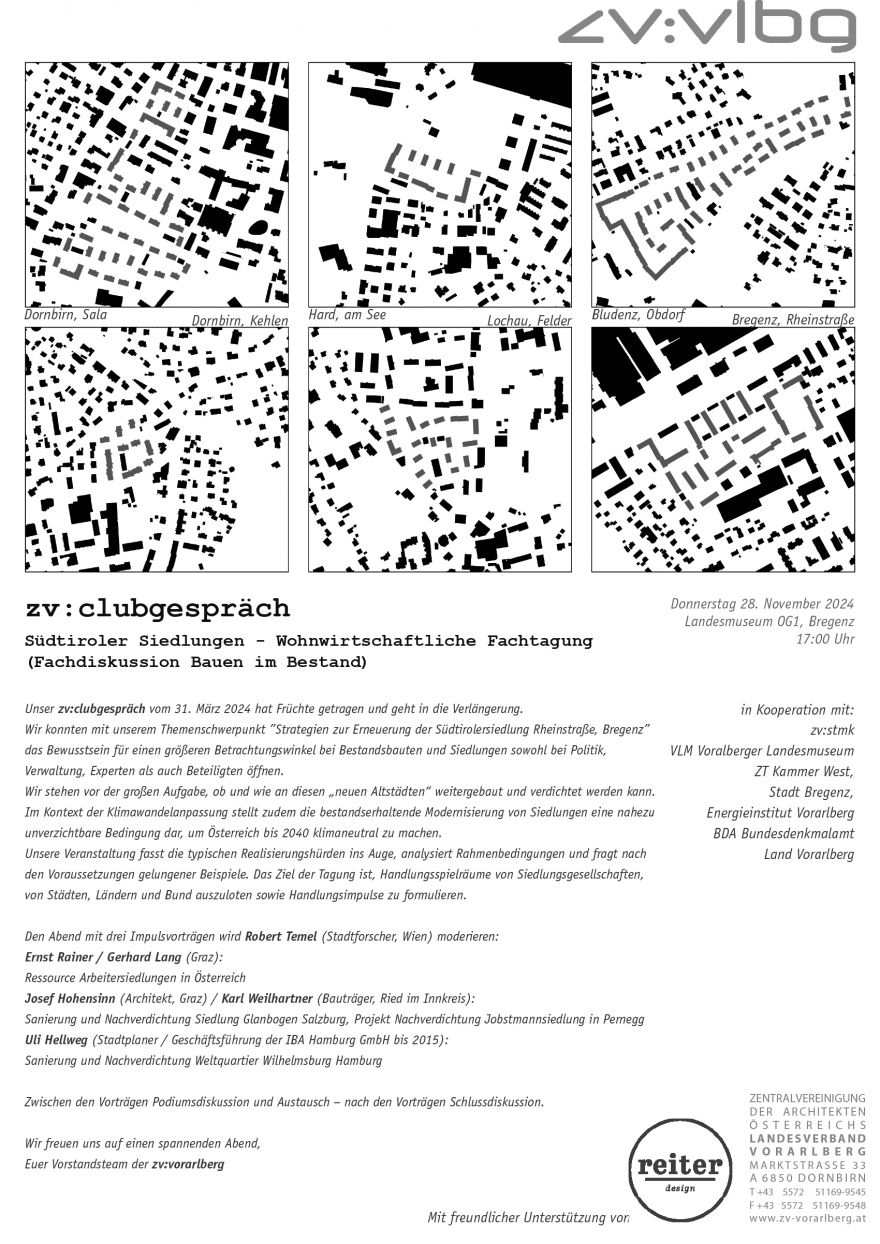 zv:clubgespräch - Südtiroler Siedlungen - Wohnwirtschaftliche Fachtagung